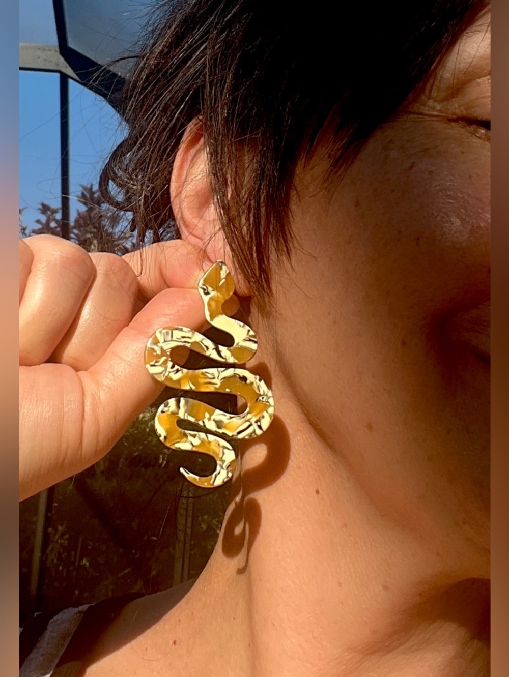 C&C California Snake acrylic earrings . - Picture 3 of 8